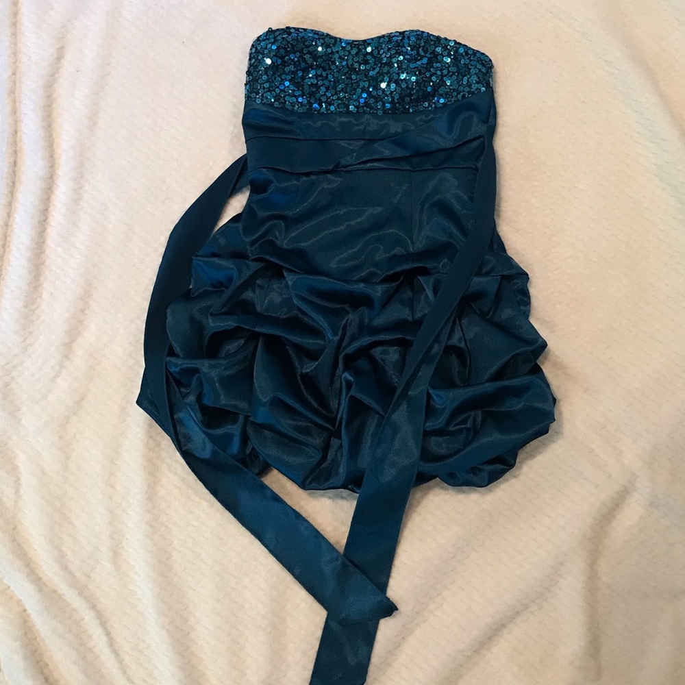 Blue Strapless Dress